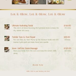 Let It Glow – Winter Canva Beauty Templates for Salons