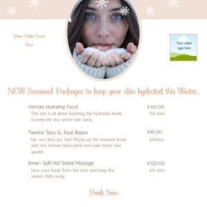 Winter Spa Escape – Winter Canva Beauty Templates for Salons