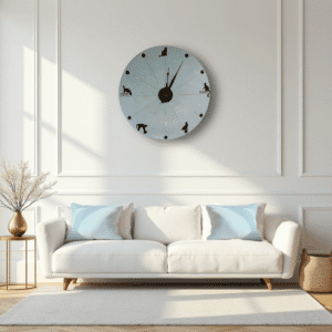 Duck egg handmade wall clock