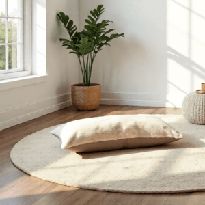 Beige/Apricot Faux Rabbit Fur & Cement Canvas (Cover Only)