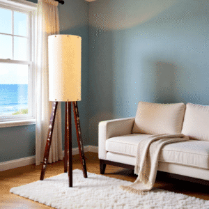 Designer Lamp - Natural Calico 120cm H