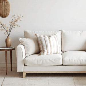 White & Gold Stripe Scatter Cushion – Cover + Insert Bundle