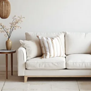 White & Gold Stripe Scatter Cushion – Cover + Insert Bundle