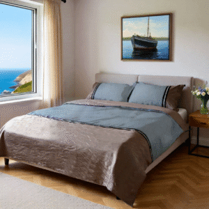 Steel Blue and Mocha - Doona/Duvet Set