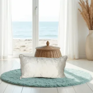 White & Rose Gold Lumbar Cushion – Cover + Insert Bundle