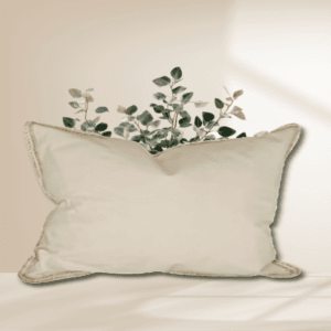 Natural Calico Cushion with Jute Trim Cover - 30 x 50cm