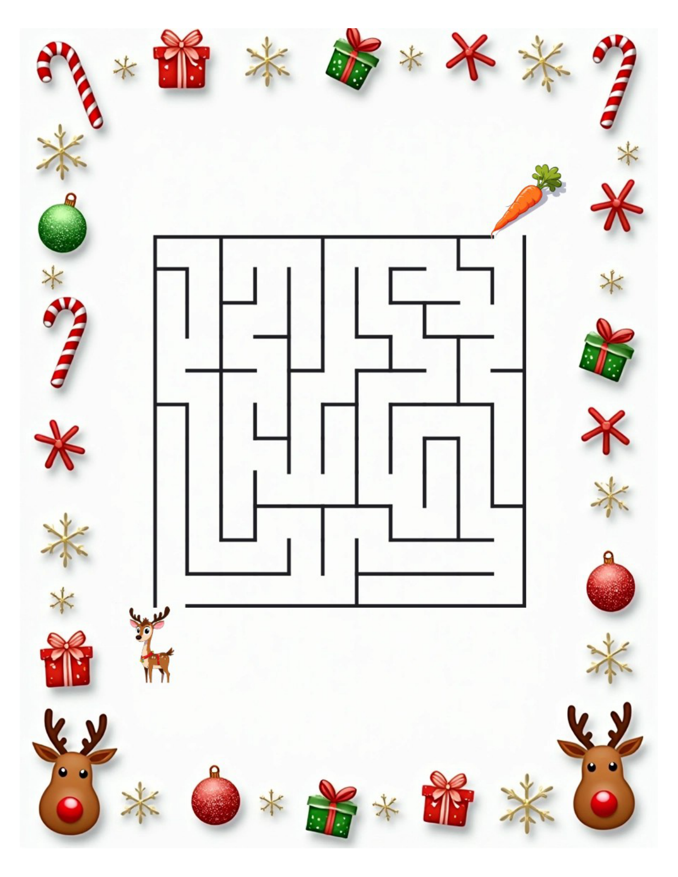 Christmas Mazes – Medium – 50 Printable Puzzles - Image 2