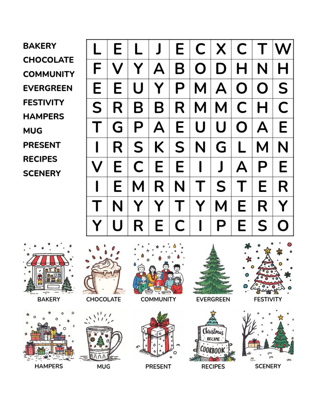 Christmas Word Searches – Medium – 50 Printable Puzzles – Book 2 - Image 7