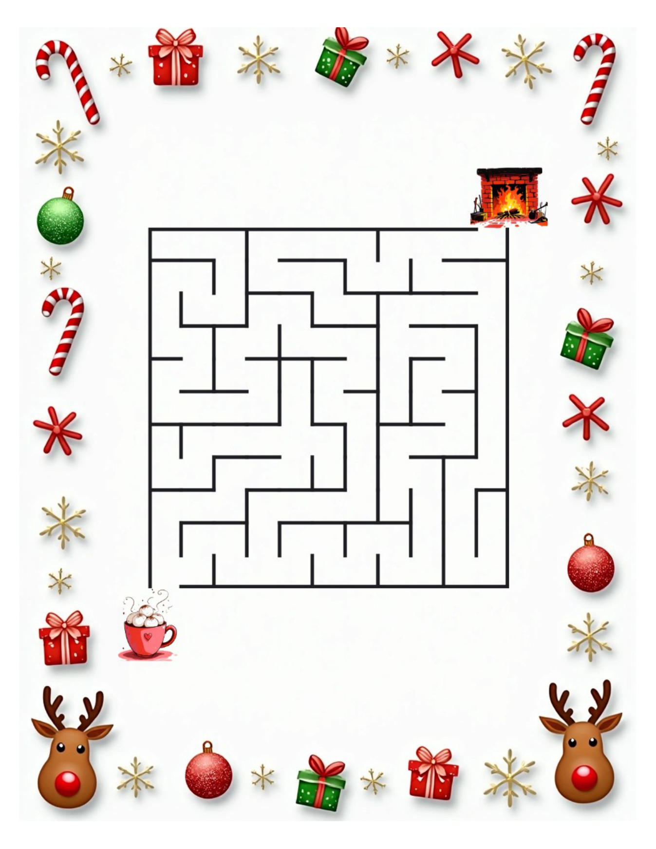 Christmas Mazes – Medium – 50 Printable Puzzles - Image 4