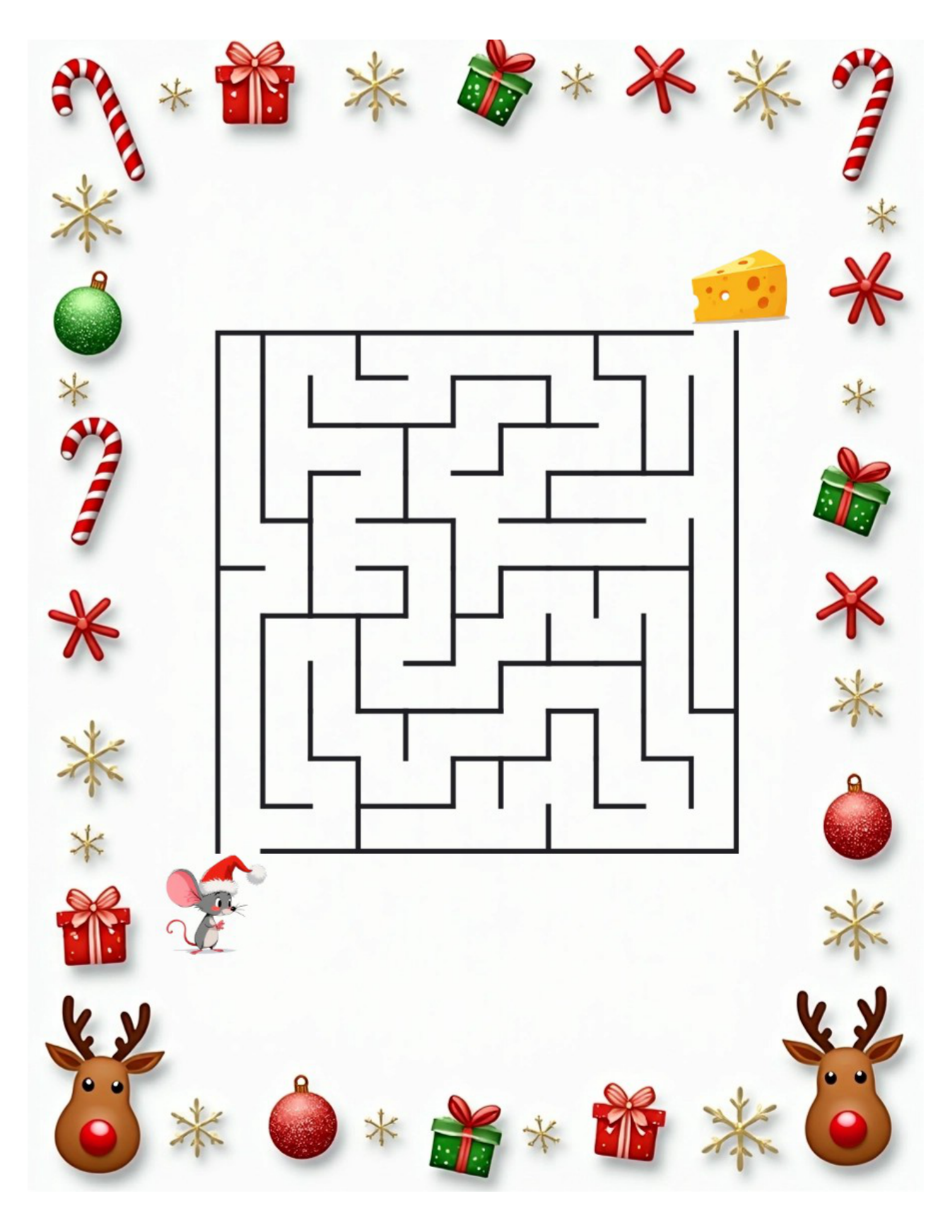 Christmas Mazes – Medium – 50 Printable Puzzles - Image 5