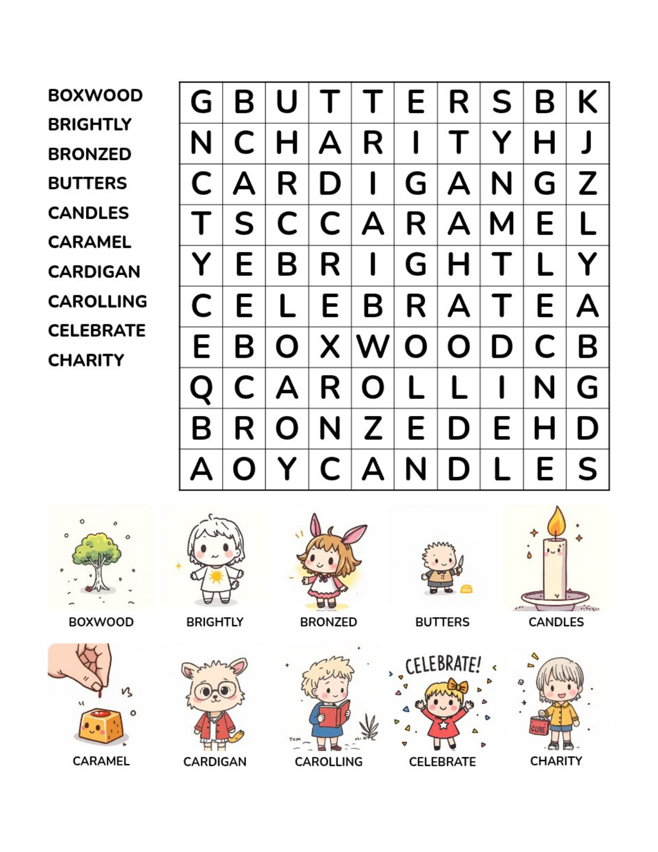 Christmas Mixed Puzzles – Medium – Cute Mix – 50 Printable Puzzles - Image 4