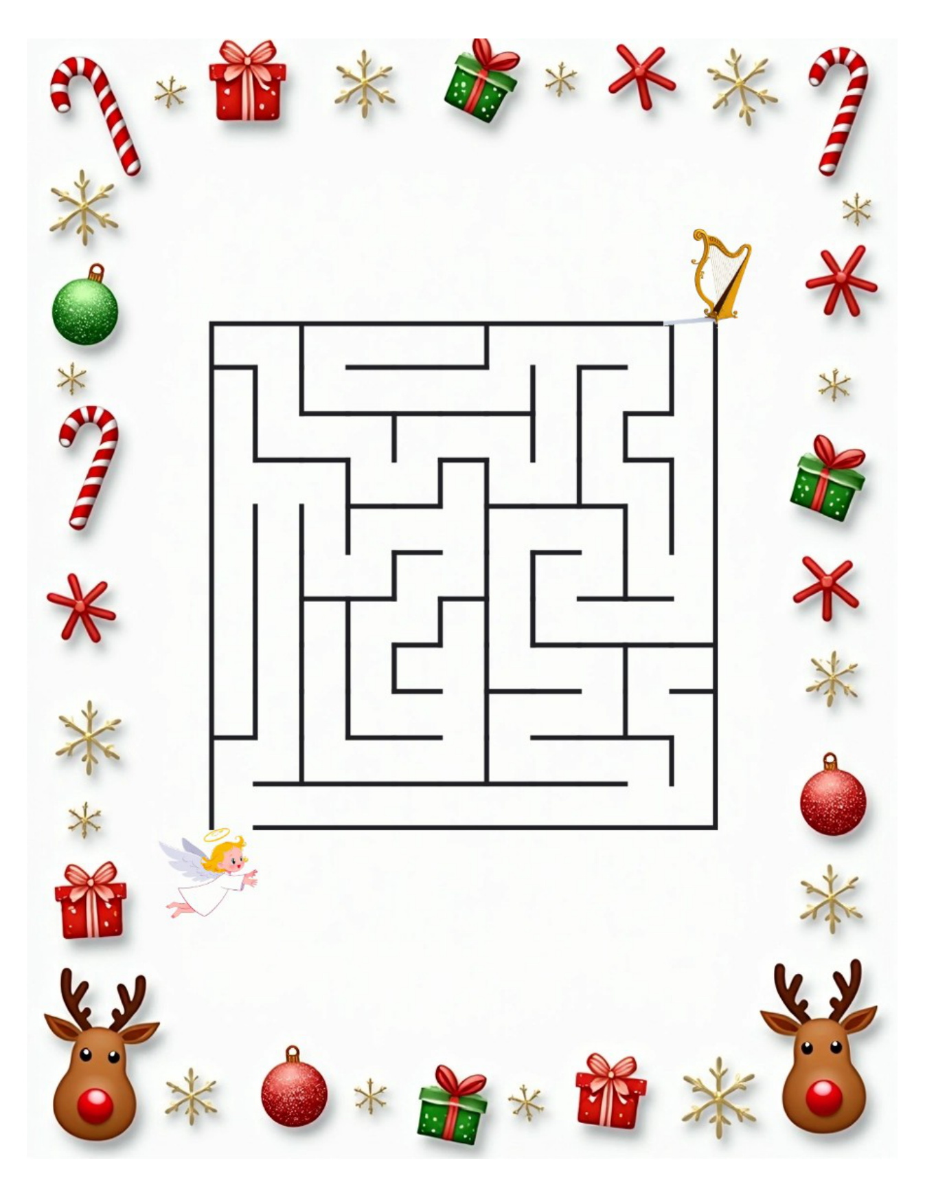 Christmas Mazes – Medium – 50 Printable Puzzles - Image 7