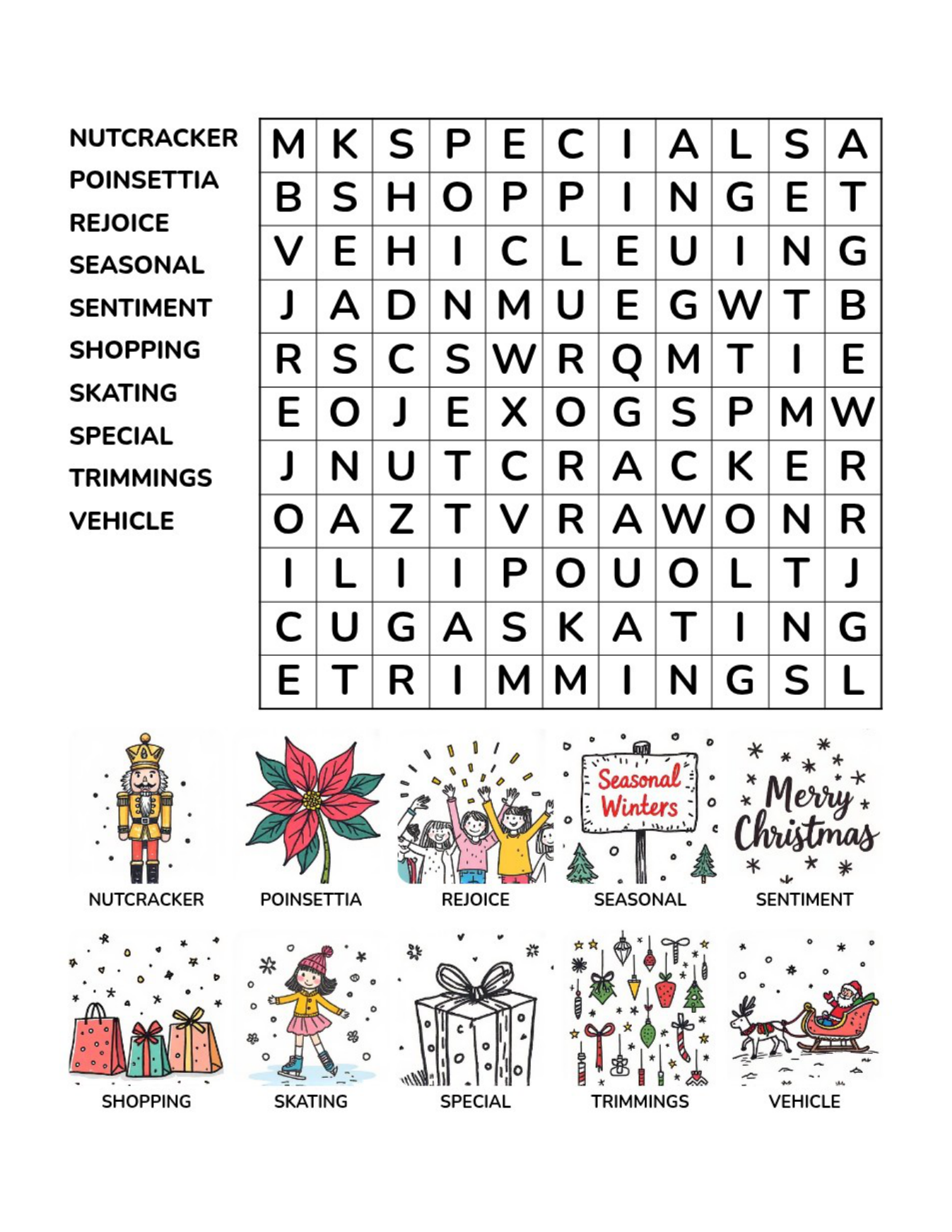 Christmas Word Searches – Medium – 50 Printable Puzzles – Book 2 - Image 3