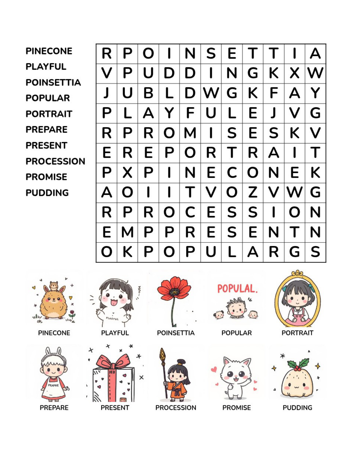 Christmas Mixed Puzzles – Medium – Cute Mix – 50 Printable Puzzles - Image 8