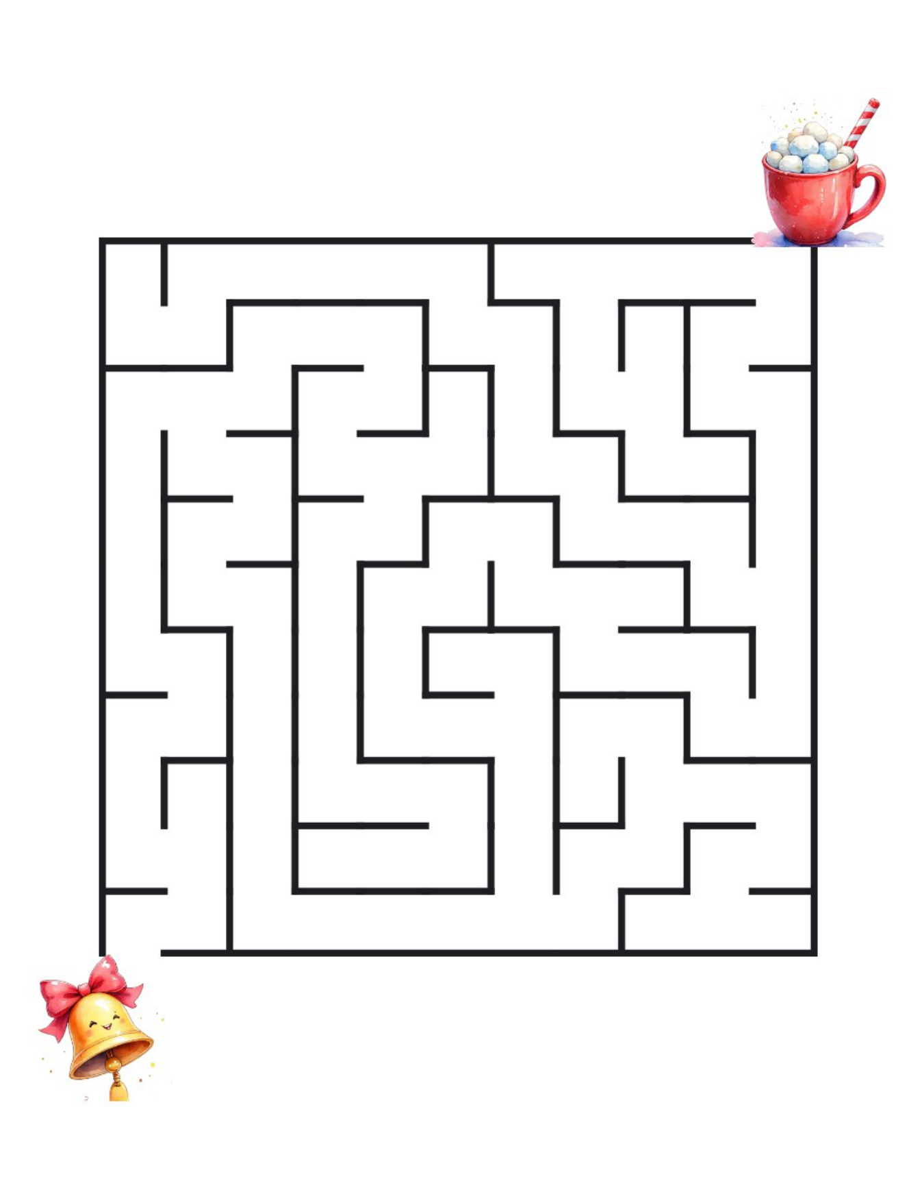 Christmas Mazes – Medium – 50 Printable Puzzles - Image 8