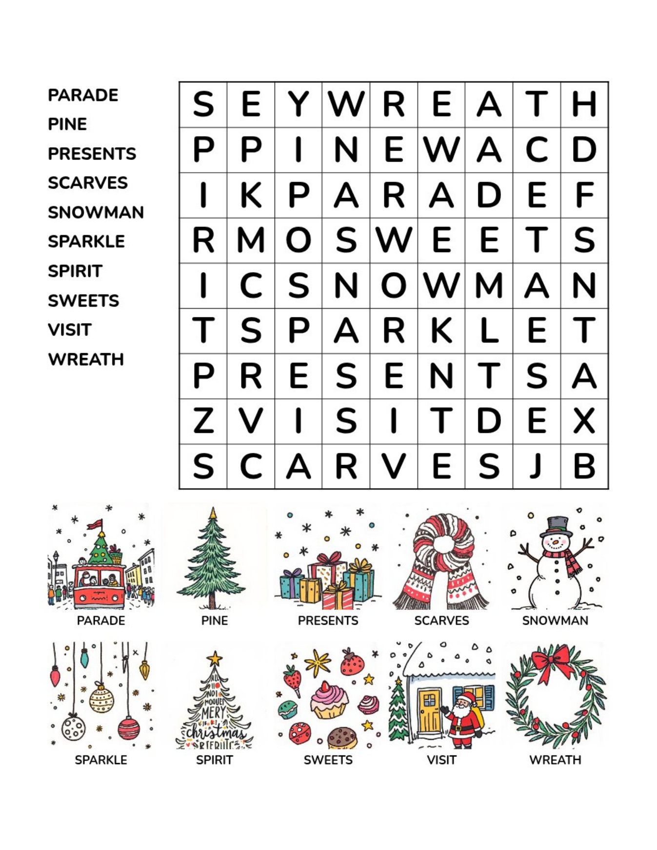 Christmas Word Searches – Medium – 50 Printable Puzzles – Book 2 - Image 5
