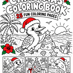 Australian Christmas Colouring Book – 25 Printable Pages
