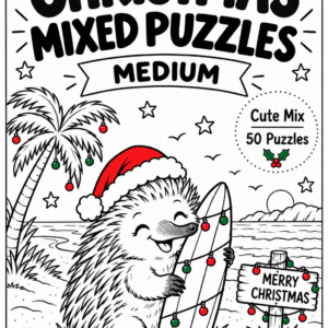 Christmas Mixed Puzzles – Medium – Cute Mix – 50 Printable Puzzles