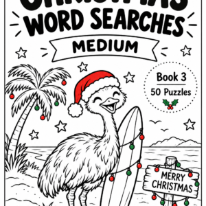 Christmas Word Searches – Medium – 50 Printable Puzzles – Book 3