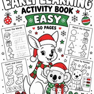 Christmas Early Learning Activity Book – Easy – 50 Printable Pages