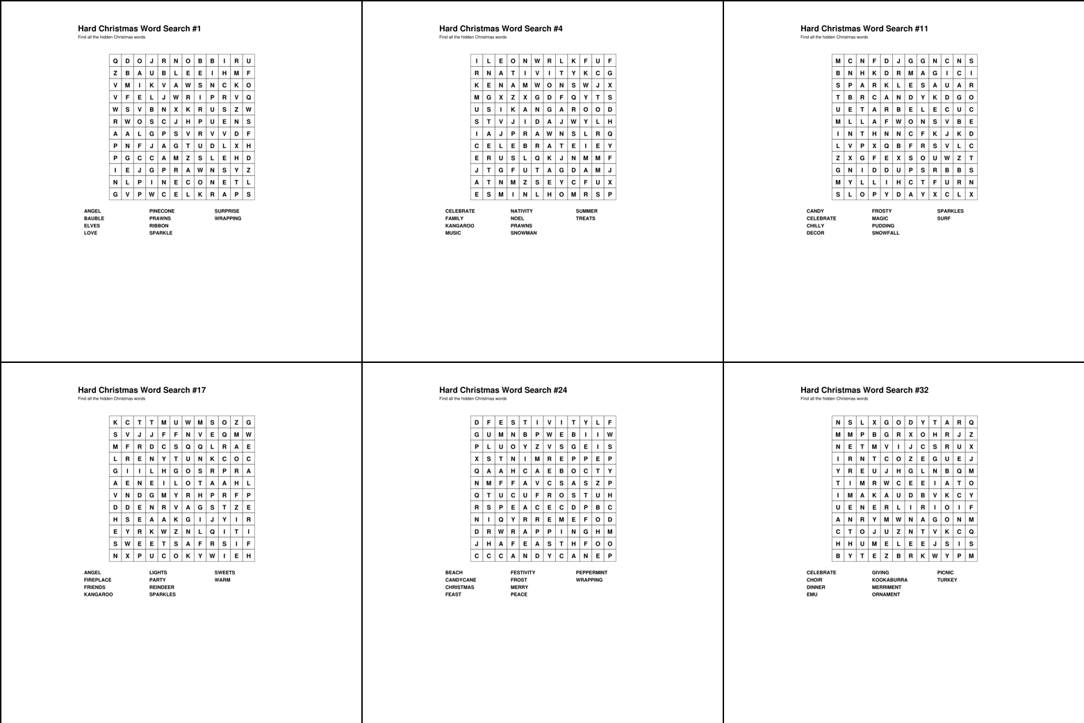 Christmas Word Searches – Hard – 50 Printable Puzzles – Book 3 - Image 2