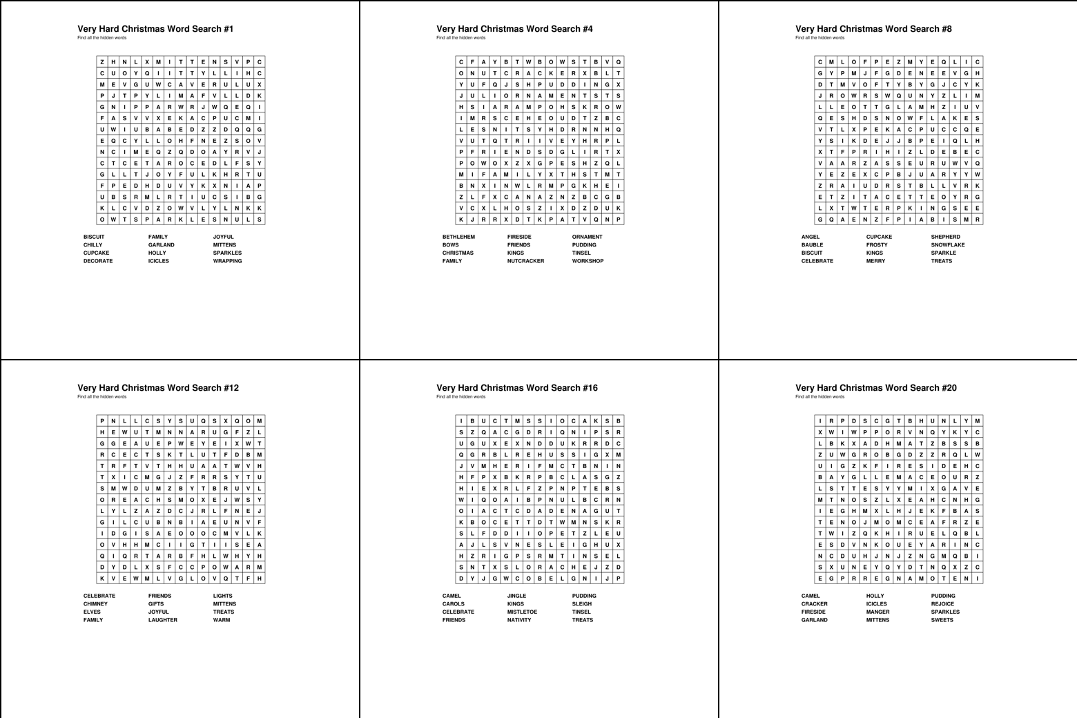 Christmas Word Searches – Very Hard – 25 Printable Puzzles - Image 3