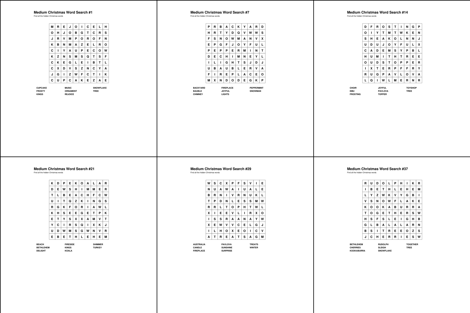 Christmas Word Searches – Medium – 50 Printable Puzzles – Book 3 - Image 3