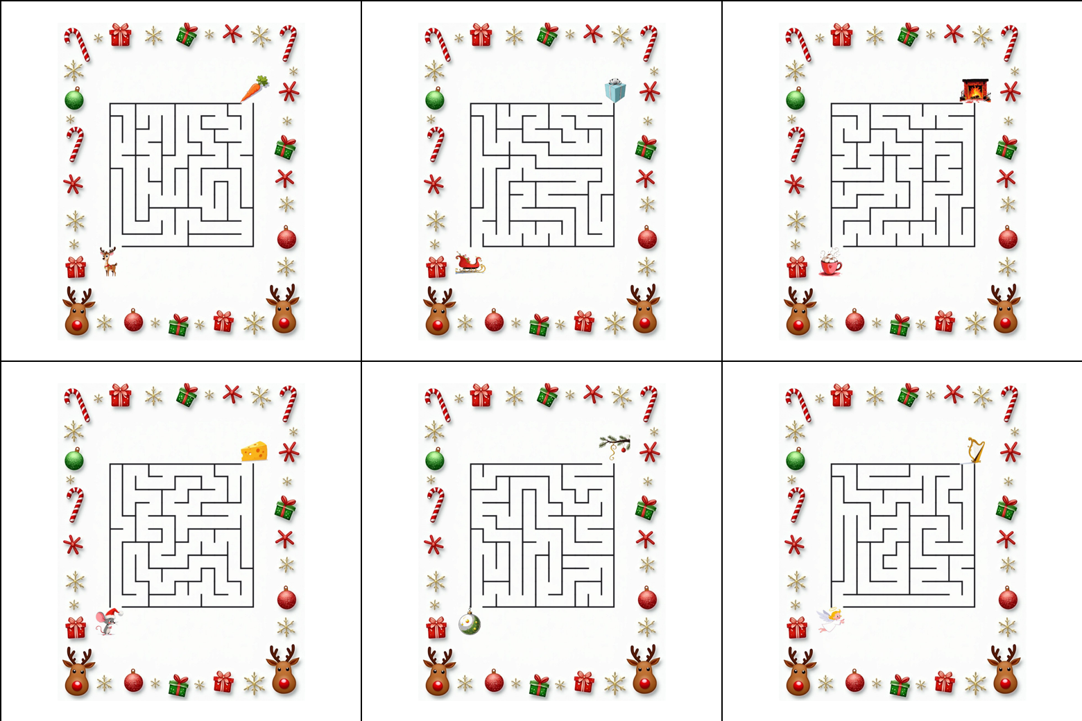 Christmas Mazes – Medium – 50 Printable Puzzles - Image 9