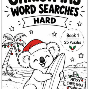 Christmas Word Searches – Hard – 25 Printable Puzzles – Book 1