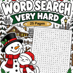 Christmas Word Searches – Very Hard – 25 Printable Puzzles